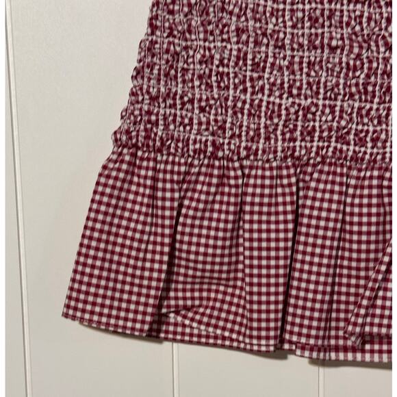 Petersyn Mini Benson Gingham Off-Shoulder Dress XS Red/White NWT - Picture 13 of 15